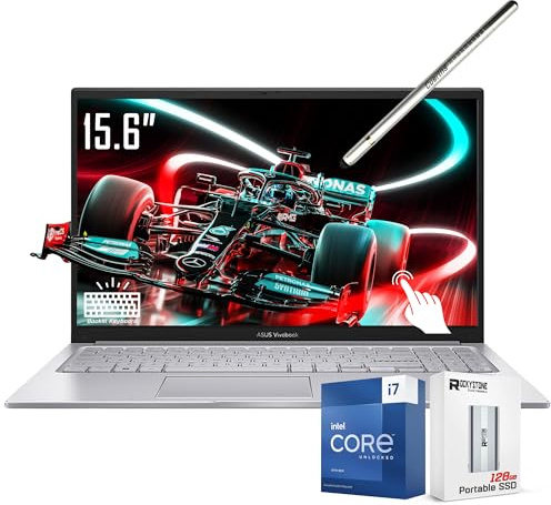 ASUS Vivobook 15 Ordinateur portable professionnel, écran tactile FHD de 15,6, Intel 10-Core i7-1355U (5 GHz), clavier rétroéclairé, Wi-Fi 6E, SonicMaster, pavé numérique, argent, Windows 11 Pro (40
