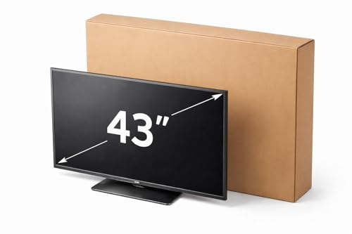 Boîtes pour déménagement TV 101 x 60 x 14 cm, écran plat jusqu'à 43 pouces | Grandes cartons d'emballage en carton ondulé double cannelure avec accessoires pour déménagement et expédition. Imballaggi