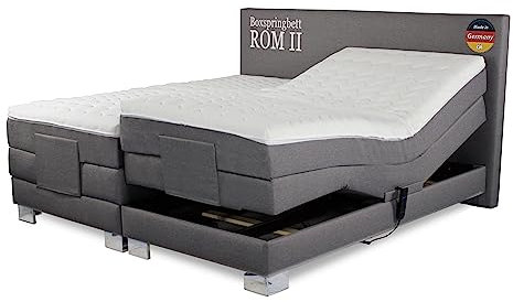 Charlottes Möbelkaufhaus Boxspringbett 140x200 elektrisch verstellbar mit 2 Motoren Härtegrad H2 H3 H4 140/200 inkl. Matratzen und Topper (140 x 200 cm)