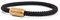 Akitsune Silvus Nylonarmband | 5mm Dick | Armschmuck Damen Herren Edelstahl Armband Magnetverschluss - Mattgold - Schwarz 17,5cm