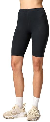 Merry Style Damen Sport Leggings kurz Sportleggings Radlerhose Sporthose aus Viskose MS10-145 (Schwarz, L)