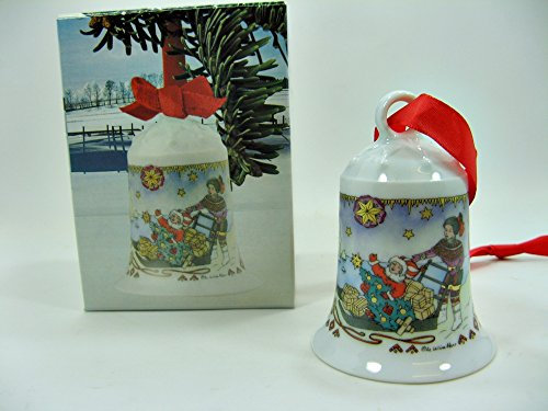 Ochs Schwetzingen - Glocke - Nordpol von 1991 (16) - Glas - Weihnachten - Klassisch - Rot oder Grün