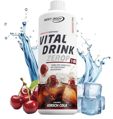Best Body Nutrition Vital Drink ZEROP® - Kirsch-Cola, Original Getränkekonzentrat - Sirup - zuckerfrei, 1:80 ergibt 80 Liter Fertiggetränk, 1000 ml