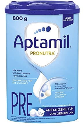 Aptamil Pronutra PRE – Anfangsmilch von Geburt an, Mit DHA, Nur Laktose, Ohne Palmöl, Babynahrung, Milchpulver, 1x 800 g