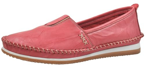 Andrea Conti Damen Slipper Mokassin aus sehr weichem Leder 1887801, Größe:40 EU, Farbe:Pink