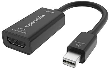 Amazon Basics Adaptateur Mini DisplayPort vers HDMI (4K à 60 Hz), 23 cm, Noir