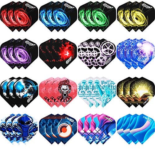 CyeeLife 48Stück Dart Flights in verschiedenen Motiven,Zubehör für Darts