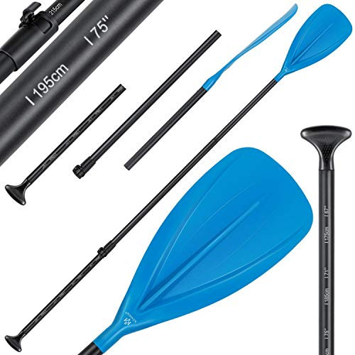 KESSER® Paddle de 3 Piezas para Kayak Sup Stand-Up, Paddling Board Paddle, Ajuste telescópico, 165-215 cm de Aluminio para Stand Up Paddling Kayak Surfboard Boat, Azul