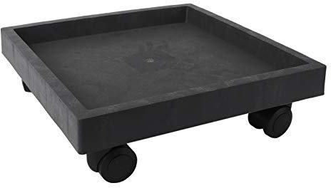 Cabilock Plant Saucers On Wheels, 29cm Plant Pot Trolley Square Planter Flower Pot Tray Heavy Duty Potted for Garden Indoor Outdoor
