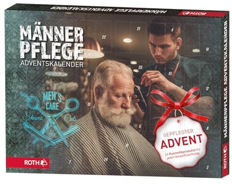 ROTH Männerpflege-Adventskalender gefüllt mit 24 Pflegeprodukten für den Mann, Männer-Kalender für die Vorweihnachtszeit