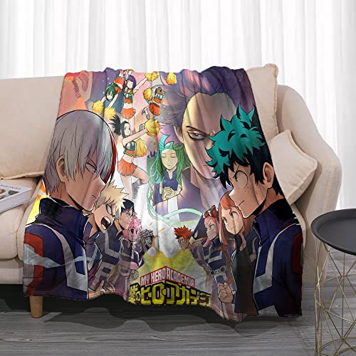 My Hero Academia Flanelldecke, Anime, ultraweiches Fleece, Überwurf, Mikrofaser, gemütlich, warm, für Winterbettwäsche, Sofa, Bett, Couch, Heimdekoration