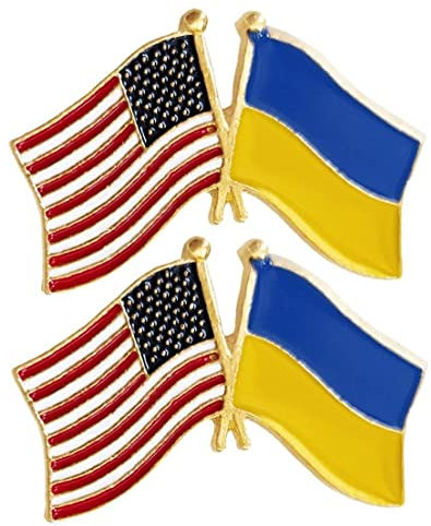 Us Ukraine-flagge Pin 2 Stücke Amerikanische Ukrainische Revers Brosche Land Flagge Pins Für Krawatten Anzug Hemd Hut Tasche