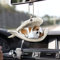 Talataca Gold Weiß Shih Tzu Schlafender Engel Shihtzu Tier Haustier Hunde Liebhaber Auto Rückspiegel Zubehör Weihnachtsbaum Ornament Dekoration Hängende Charm Innenraum Rückansicht Anhänger Dekor