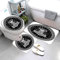AOLIGL Badezimmermatte Set Wikingerhammer 3D Drucken Skandinavisches Weiß Teppich Badezimmer Badgarnitur 3teilig Mikrofaser Bath mat U-förmigen Contour Matte- WC Vorleger 40 x60