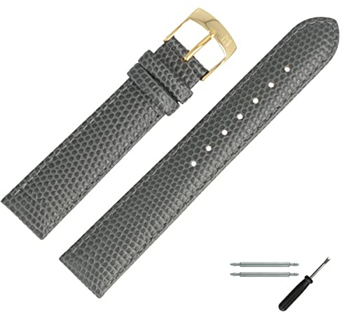 MARBURGER Uhrenarmband 14mm Leder Eidechse Prägung - Werkzeug Montage Set 78014