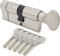Yale Insert 2100 45/45G mm Bouton de sécurité maximale, certifié, Niveau Maximum de Protection Contre Les intrusions, Carte de sécurité, Fonction d'embrayage sécurisé, 5 clés, Satin