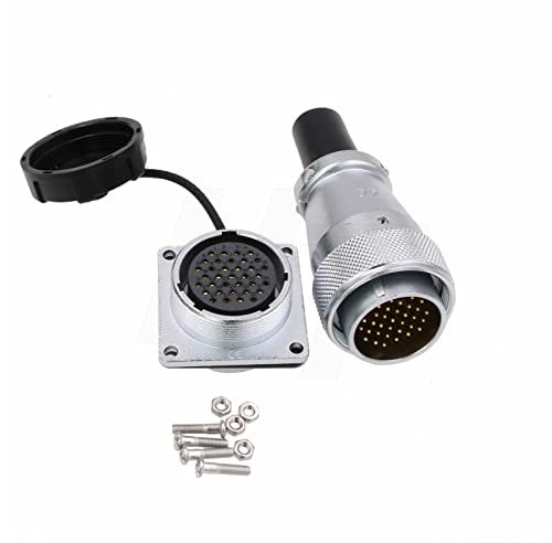HangTon WS28 35 Pin 5A Aviation Circular Metal Power Connector Threaded Zinc Alloy Quick Connect Cap High Voltage 18AWG Wire Solder