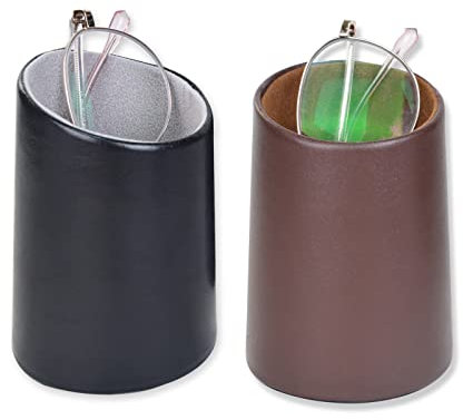 Baitaihem Lot de 2 supports de lunettes de protection pour bureau ou table de nuit, Noir et marron, taille unique