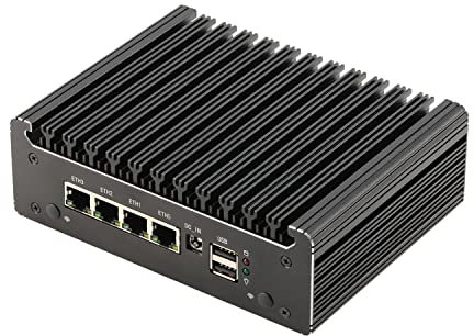 HUNSN Micro Firewall Appliance, Mini PC, Pfsense, Mikrotik, OPNsense, VPN, Router PC, Intel N4505 N6000, RS41, AES-NI, 4 x 2.5GbE I226-V, Console, Type-C, HDMI, DP, SIM Slot, 16G RAM, 256G SSD
