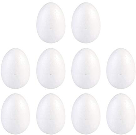SEWACC Ei aus Schaumstoff, weiß, 10 Stück, 8 cm, Osterei, Basteln, Handwerk, Osterdekoration, Dekoration für Zuhause