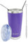 Shinhoo 20oz/ 550ml Tumbler with Straw and Lid, Double Wall Vacuum Insulated Thermal Coffee Flask Travel Mug Stainless Steel Reusable Cup for Hot Cold Drinks, BPA Free (Purple)