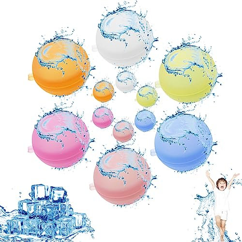 May Huang 18 Stück Wiederverwendbare Wasserballons, Schnell Zu Füllende Weiche Wasserbomben, Schnell befüllbare Silikon Spritzbälle für Kinder Erwachsene Outdoor-Spiele, Sommerpartys