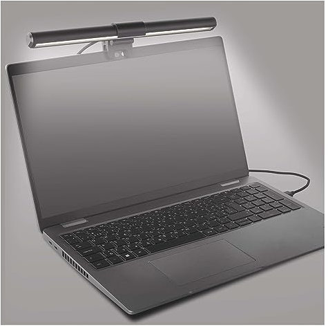EMOS Ra 95 - Lampada LED per computer portatile, 30 cm, 5,6 W, con supporto a clip, barra luminosa USB da 150 lm, lampada da schermo inclinabile, dimmerabile, colori luce regolabili, durata 30000 ore,