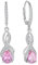 YL Unendlichkeit Ohrringe 925 Sterling Silber Knoten Ohrringe Oktober Geburtsstein Rosa Turmaline Schmuckgeschenke für Damen Mutter Freundin Frau