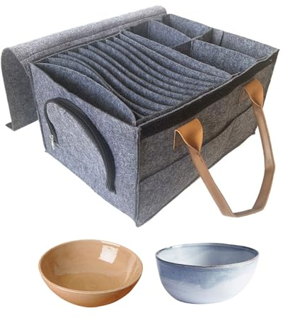 Tefola Caravan Plate Holder Camping Dinnerware Storage, 1pcs Tableware Storage Bag, Motorhome Cupboard Glass Mug Tableware Storage for Motorhome Cupboard Glass Mug Kitchen Accessories