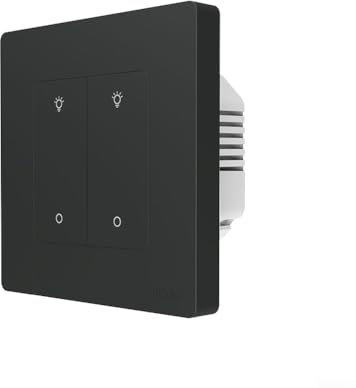 ZigBeeSmart Light Switch Dimmer Switch, Multi Control Light Dimming for Smart Life APP Dimmable 1-3Gang, Wireless Kinetic-Switch Remote Switch(2 Gang Grey)