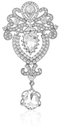 1 spilla con cristallo a corona semplice, mini spilla creativa retrò, spilla diamantata, accessorio da donna, adatta per feste, compleanni e occasioni di lavoro, Nylon