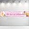 DPKOW rosa Alles Gute zur Erstkommunion Banner für Mädchen Kommunion Deko rosa, Mädchen Erstkommunion Deko rosa, Mädchen Erste Heilige Kommunion Deko für Innen Außen, 230 * 30cm