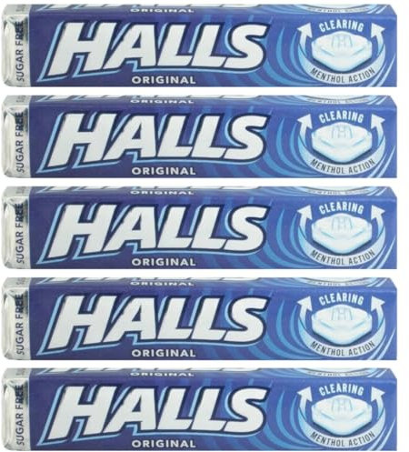 Sugar Free Menthol Action Original Cough Sweets 32g (Pack of 5 Bars) Soothing Sore Throat Relief