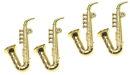 UPKOCH 4 Stück Miniatur-Saxophon Modelle Spielzeug Puppenhaus Musikinstrumentenmodell Simulations-Saxophonmodell Schreibtisch Zubehör kleines Saxophon schmücken Kind Dekorationen Plastik