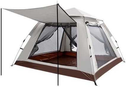 SINBINTA Pop Up Campingzelt Groß für 4-6 Personen, Tragbares Instant-Kuppelzelt mit Markise, automatischer Halterung und Tragetasche, Sonnenschutz Schutz für Wandern Reisen (groß)