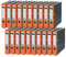 Leitz Qualitäts-Ordner, 20er Pack, das Original, DIN A4 Aktenordner schmal, 5 cm breit, Wolkenmarmor-Papier, Recycling-Ordner,Blauer Engel, Mit 180° Mechanik, Höchste Stabilität, Orange, 10505045