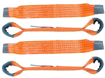 Safetytex Quergurte für Autotransport - 4 Stück Spanngurte - 50mm Zurrgurt - Verstärkte Schlaufen - für Auto, PKW, Kfz und Trailer Radsicherungsgurt