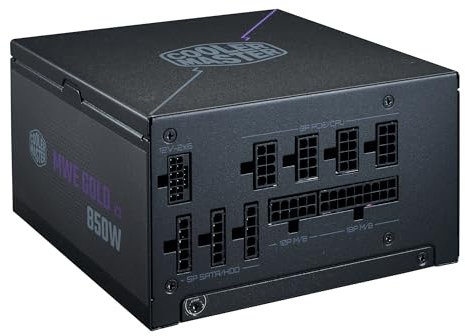 Cooler Master MWE Gold 850 V3 ATX 3.1 Full Modular PSU, 850W, 80+ Gold Efficiency, 90° 12VHPWR|600W PCIe 5.1, GPU Support RTX 4090, Zero-RPM Mode, Hexagonal Fan Cover, 10-Year