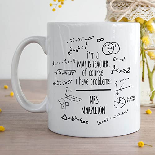 Personalised Teachers Gifts Mug Coffee Cup - Maths Problems Durham Mug for Maths Teachers
