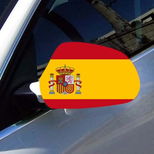 Moda 1 Par De Banderas De España Cubierta De Espejo Retrovisor De Coche, Tela Elástica Vista Lateral Cubierta De Protección De Retrovisor De Coche Exterior Accesorios De Banderas De Espejo D