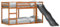 vidaXL Wax Brown Wooden Bunk Bed with Slide and Ladder - Pine Wood - Bedroom Furniture - 195.5x82.5x113 cm