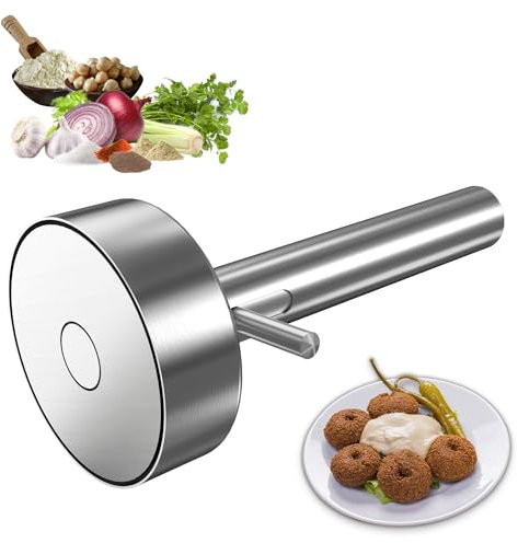 Arazooyi Falafel - Cuchara profesional de acero inoxidable con agujero, herramienta para hacer falafel de acero inoxidable, segura para alimentos y no pegajosa, molde de cuchara falafel