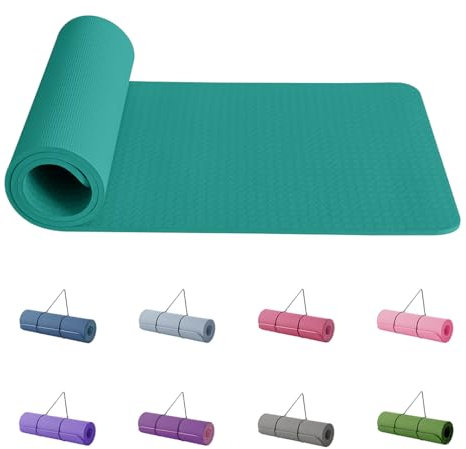 Good Nite Yogamatten Für Frauen Rutschfeste Strukturierte Oberflächen Gymnastikmatte Yoga Matte Dicke 10 mm Mit Tragegurt Tpe-Übungsmatte Für Yoga Pilates Gymnastik (183X61cm)