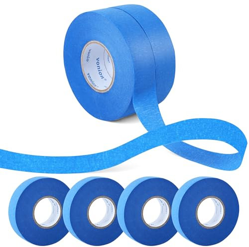 WUFANC 6 Rolle Malerkrepp,Blau Maler Kreppband 24mm x 50m, Abklebeband Leicht zu Entfernen, Keine Rückstände, Malerband Eignet Starke Haftung, für Maler und Renovierung Sarbeiten