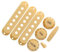 FLEOR Housses de micro à bobine simple et boutons de contrôle de volume en plastique à 2 tons et 1 volume, 50/52 mm (style croisé) et embout de barre Whammy pour Strat, crème
