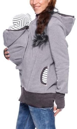 BEAHING Frauen der Mutterschaft Babyträger Hoodie, Frauen Känguru Sweatshirt für Mutter und Baby Känguru -Jacke Sweatshirt