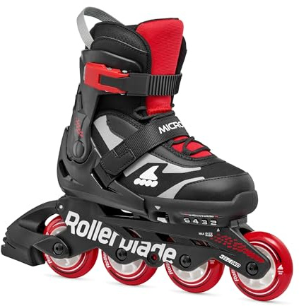 Rollerblade MICROBLADE, Inline-Skates für Jungen, Kinder Urban Skates, Schwarz/Rot, 36.5-40.5