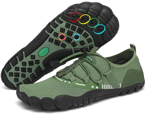 SAGUARO Chaussures Aquatiques Hommes Femmes Séchage Rapide Minimalistes Chaussure d'eau pour Plage Plongée Piscine Bain Légère Barefoot Shoes Vert Asperge,GR.47