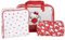 Hello Kitty Reiseschminktaschen Set mit Reißverschluss, 3 Stück, Rot-weißes, Verschiedene Größen