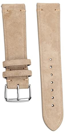 Veemoon Rindsleder Uhrenarmband Schnellverschluss Beige 20mm Klassisches Ersatzarmband Für Business Und Alltag